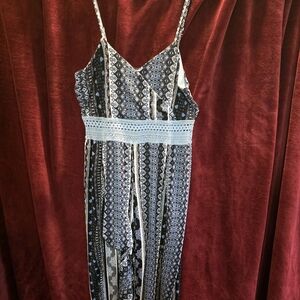 No Boundaries Black and White Asymmetrical Dress